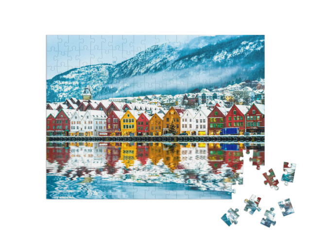 View on Bruges. Bergen Norway... Jigsaw Puzzle with 200 pieces