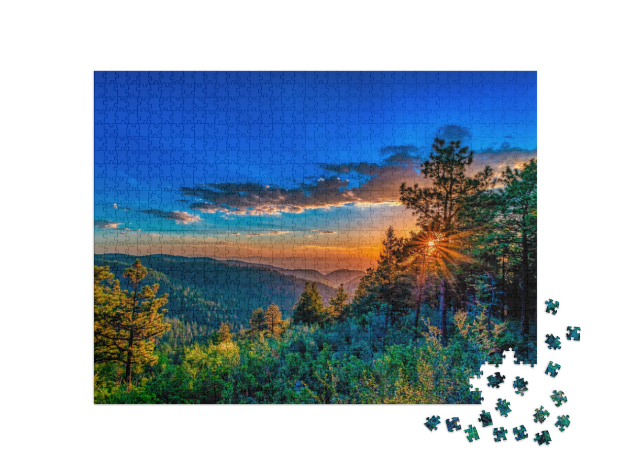 Sunset in the Mountains of Cloudcroft New Mexico... Jigsaw Puzzle with 1000 pieces