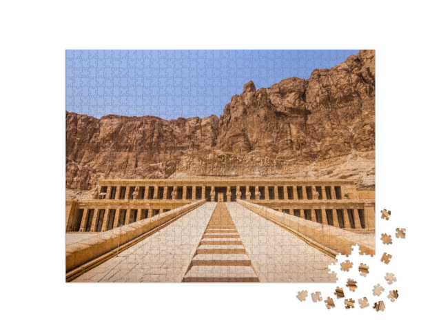 Exploring Egypt - Mortuary Temple of Hatshepsut - Main En... Jigsaw Puzzle with 1000 pieces