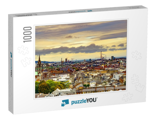 Dublin, Republic of Ireland Aerial View of Dublin Citysca... Jigsaw Puzzle with 1000 pieces