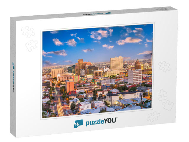 El Paso, Texas, USA Downtown City Skyline At Dusk with Jua... Jigsaw Puzzle