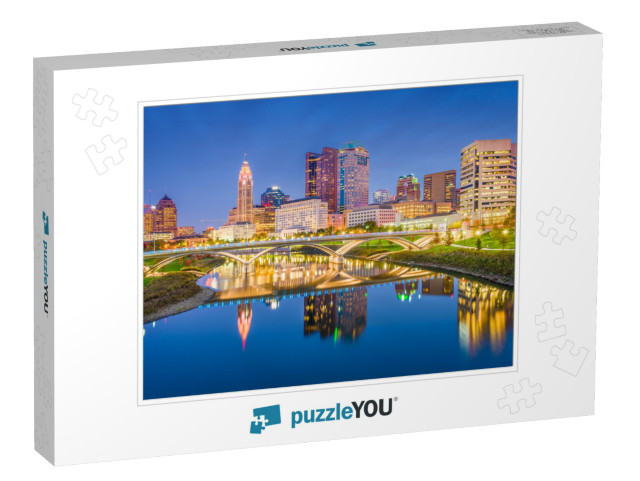 Columbus, Ohio, USA Skyline on the River At Dusk... Jigsaw Puzzle