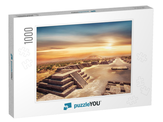 Teotihuacan, Avenue of the Dead & the Pyramid of the Sun... Jigsaw Puzzle with 1000 pieces