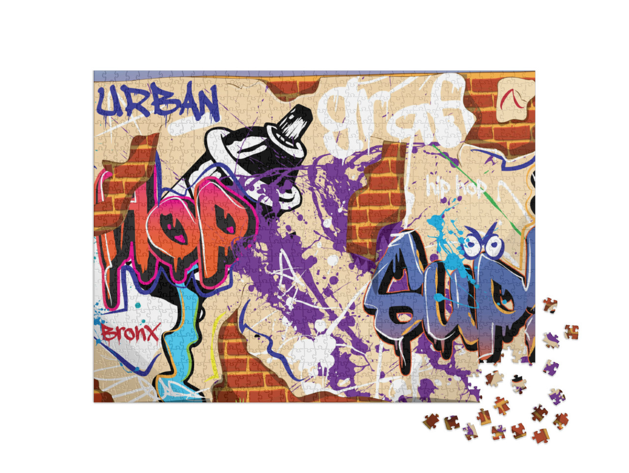 Old Urban Graffiti Wall... Jigsaw Puzzle with 1000 pieces