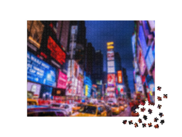 Blurred Image of Times Square. Times Square is a Major Co... Jigsaw Puzzle with 1000 pieces