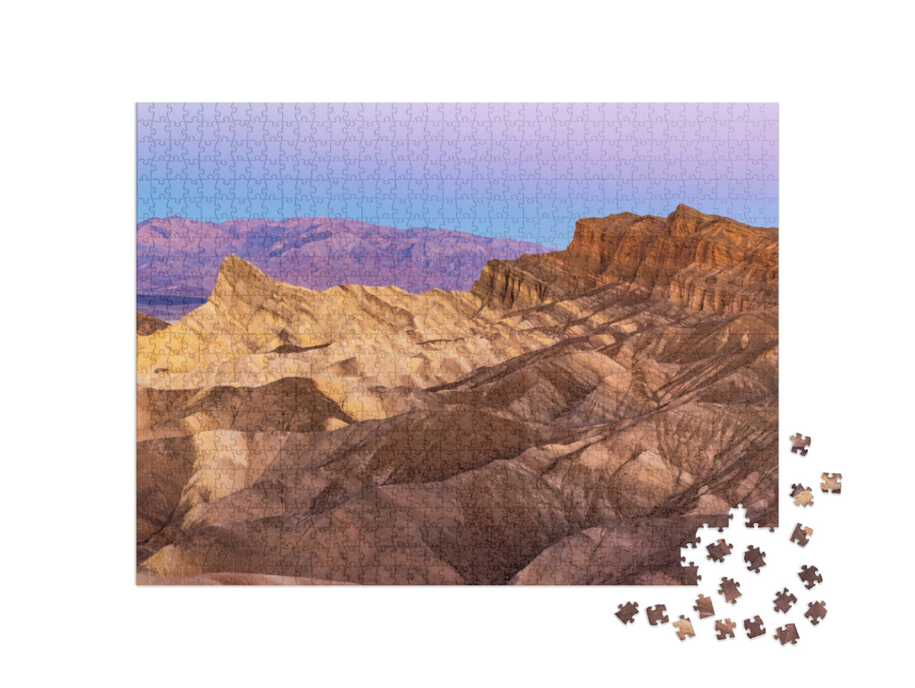 Badlands & the Panamint Range Lit Up with Soft Early Morn... Jigsaw Puzzle with 1000 pieces