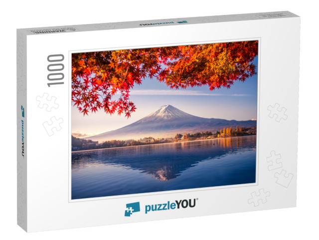 Colorful Autumn Season & Mountain Fuji with Morning Fog &... Jigsaw Puzzle with 1000 pieces