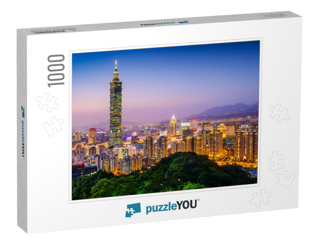 Taipei, Taiwan City Skyline At Twilight... Jigsaw Puzzle with 1000 pieces