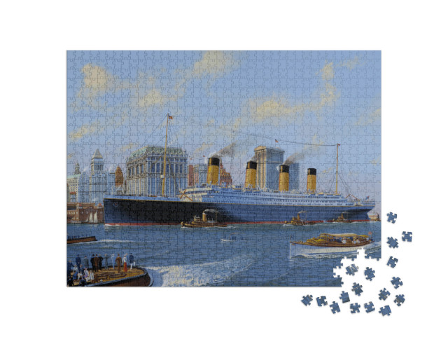 RMS Titanic Passing Lower Manhattan, What-If #2 Jigsaw Puzzle with 1000 pieces