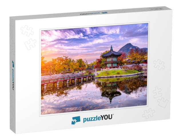 Sunset At the Water Pavilion in the Gyeongbokgung Palace... Jigsaw Puzzle