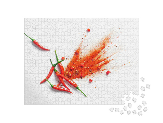 Chili, Red Pepper Flakes & Chili Powder Burst... Jigsaw Puzzle with 1000 pieces