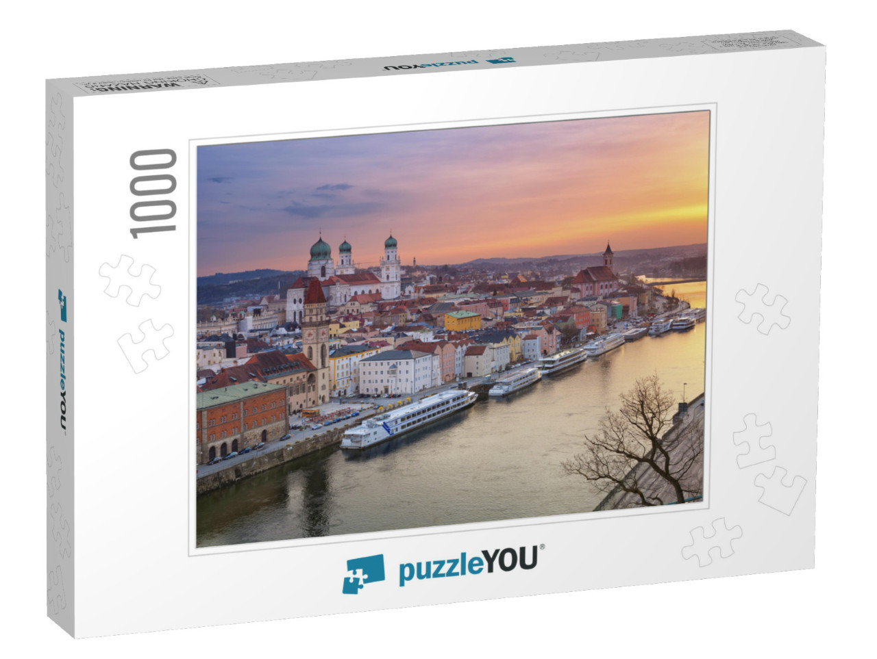 Passau. Passau Skyline During Sunset, Bavaria, Germany... Jigsaw Puzzle with 1000 pieces