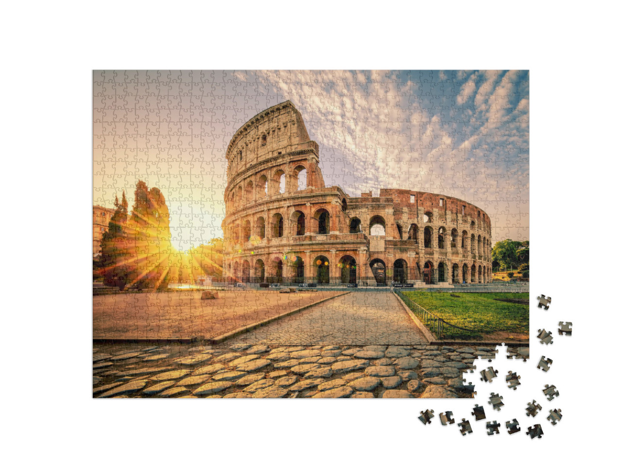 Colosseum in Rome At Sunrise, Italy, Europe... Jigsaw Puzzle with 1000 pieces