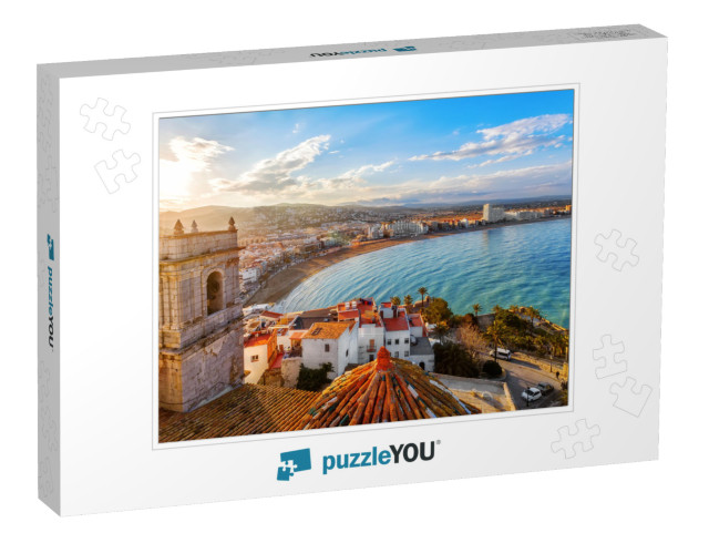 View on Peniscola from the Top of Pope Lunas Castle, Vale... Jigsaw Puzzle