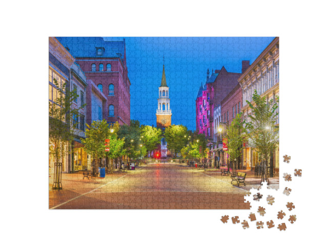 Burlington, Vermont, USA At Church Street Marketplace... Jigsaw Puzzle with 1000 pieces