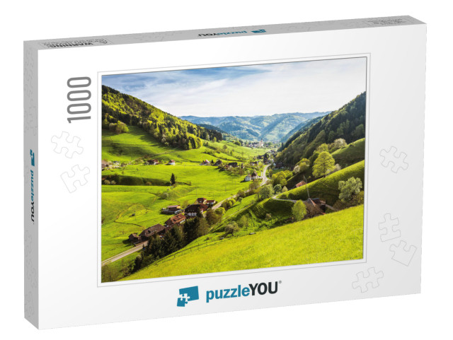 Scenic Panorama View of a Picturesque Mountain Village in... Jigsaw Puzzle with 1000 pieces