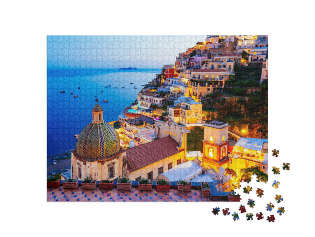 Positano, Amalfi Coast, Campania, Sorrento, Italy. View o... Jigsaw Puzzle with 1000 pieces