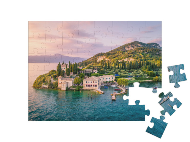 Punta San Vigilio on Garda Lake, Verona Province, Veneto... Jigsaw Puzzle with 48 pieces