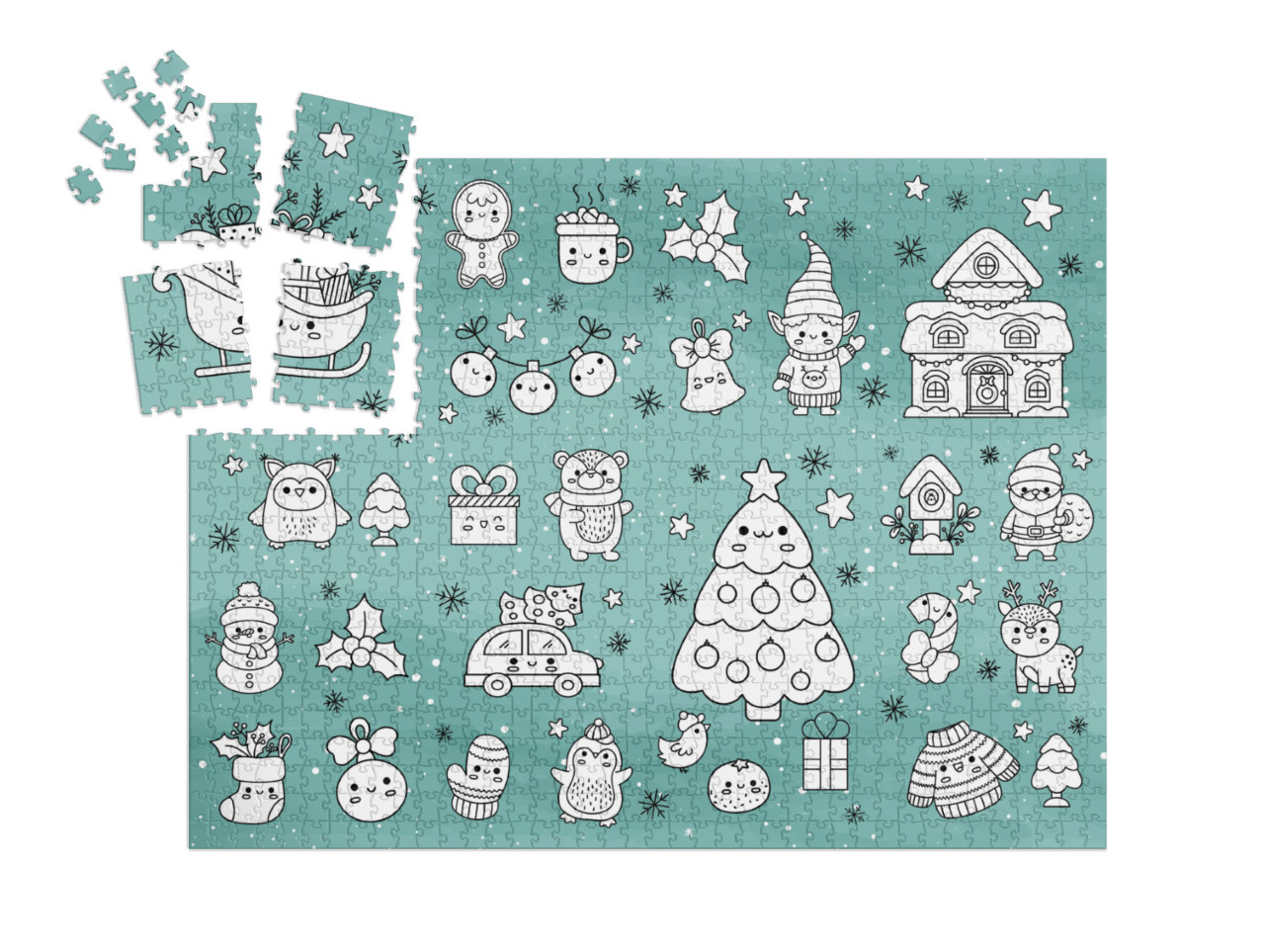 Christmas felt-tip pen coloring puzzle | Jigsaw Puzzle Advent Calendar