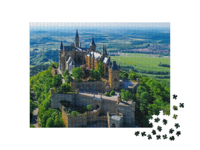 Aerial View of Famous Hohenzollern Castle, Germany. Photo... Jigsaw Puzzle with 1000 pieces