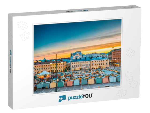 Helsinki, Finland. View of Christmas Xmas Market on Senat... Jigsaw Puzzle