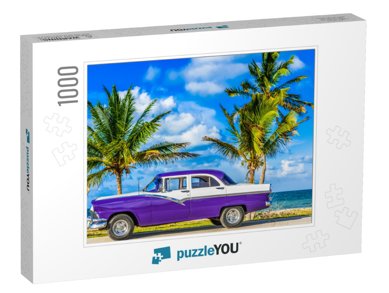 Havana, Cuba - June 30, 2017 Hdr - American Blue Classic... Jigsaw Puzzle with 1000 pieces