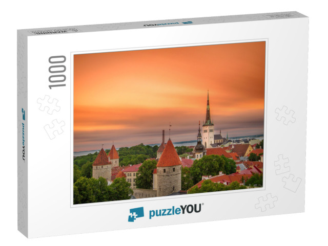 Aerial View of Tallinn Old Town, Estonia. the Classic Ico... Jigsaw Puzzle with 1000 pieces