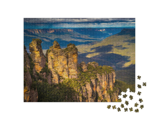 The Famous Three Sisters Sandstone Rock Formation of the... Jigsaw Puzzle with 1000 pieces