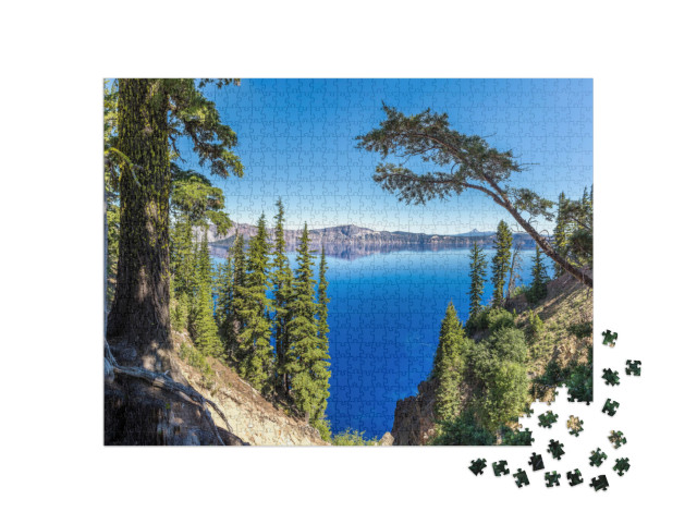 Panoramic View Over the Crater Lake, Crater Lake National... Jigsaw Puzzle with 1000 pieces