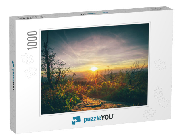 Beautiful Sunset on the Feldberg in Taunus, Germany. in t... Jigsaw Puzzle with 1000 pieces