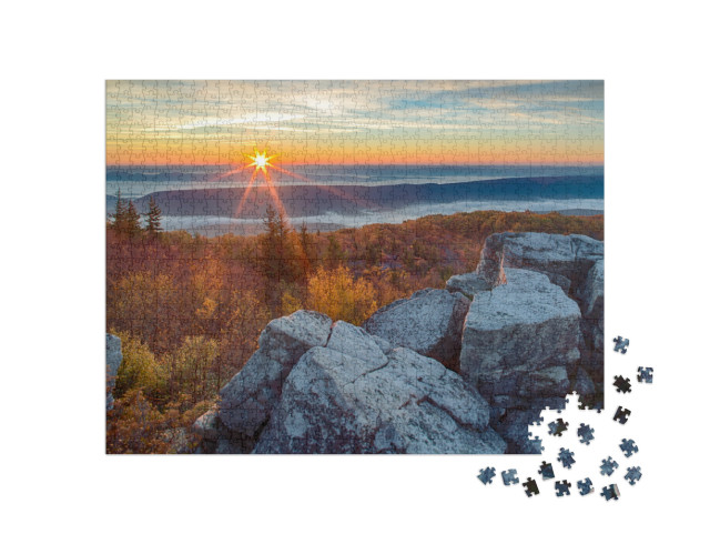 Sunrise on Dolly Sods Over the Mountains of West Virginia... Jigsaw Puzzle with 1000 pieces