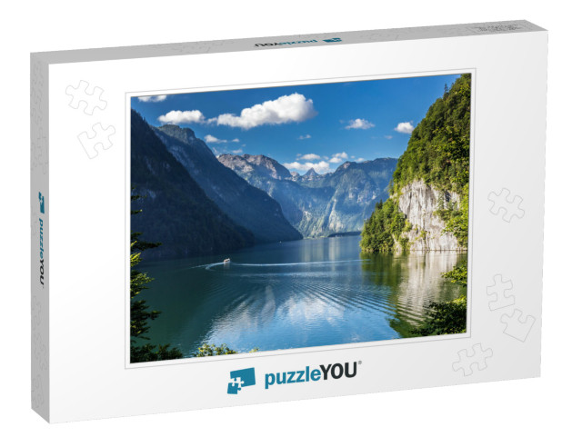 Konigssee Idyllic Alpine Lake in Berchtesgaden, Bavaria... Jigsaw Puzzle