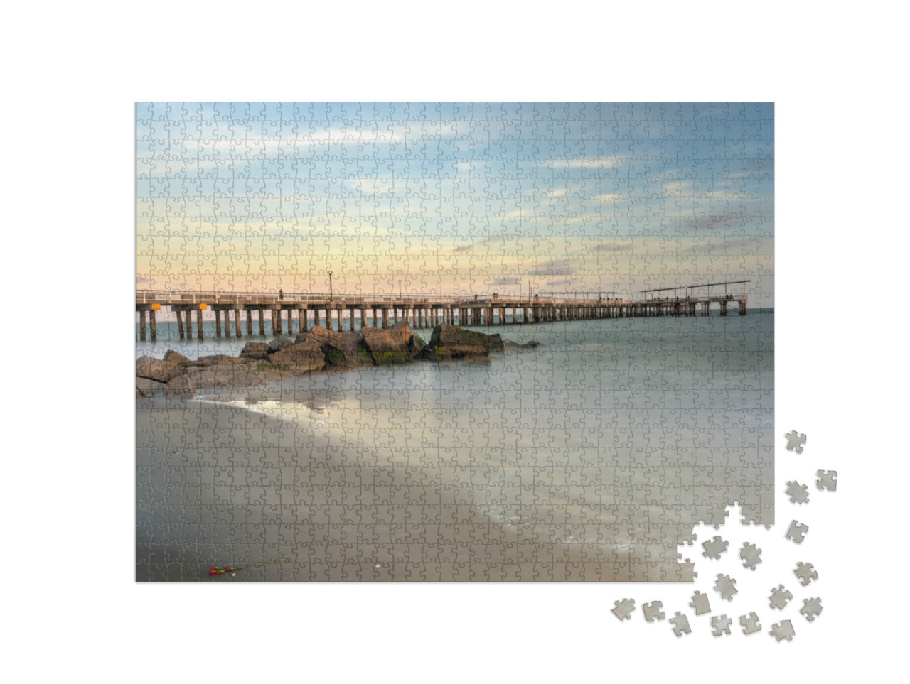 The Brooklyn Shoreline with Coney Island Beach & Pier in... Jigsaw Puzzle with 1000 pieces