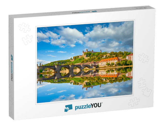 Marienberg Fortress in Wurzburg with Reflection. Germany... Jigsaw Puzzle