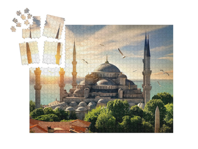 Seagulls Over Blue Mosque & Bosphorus in Istanbul, Turkey... | SMART SORTED® | Jigsaw Puzzle with 1000 pieces