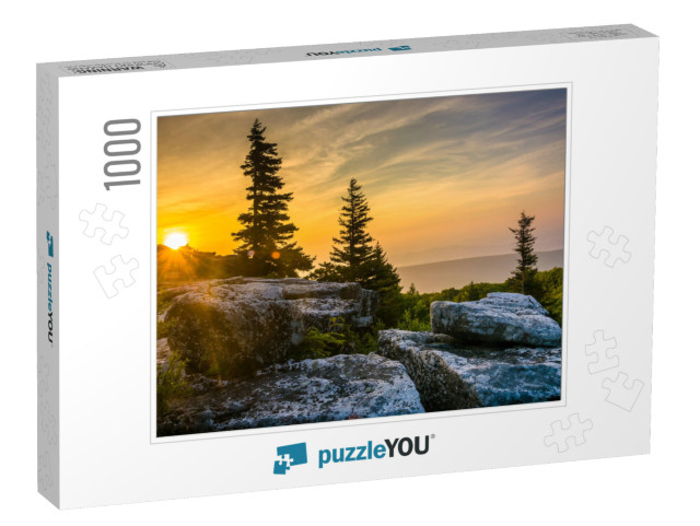 Sunrise At Bear Rocks Preserve, in Dolly Sods Wilderness... Jigsaw Puzzle with 1000 pieces