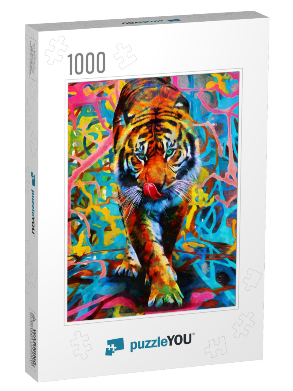 Modern Oil Painting of Tiger, Artist Collection of Animal... Jigsaw Puzzle with 1000 pieces