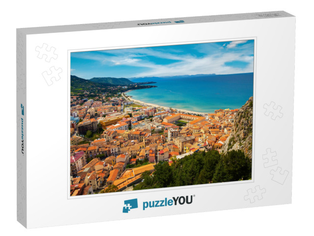 Aerial View of Town Cefalu from Above, Sicily, Italy... Jigsaw Puzzle