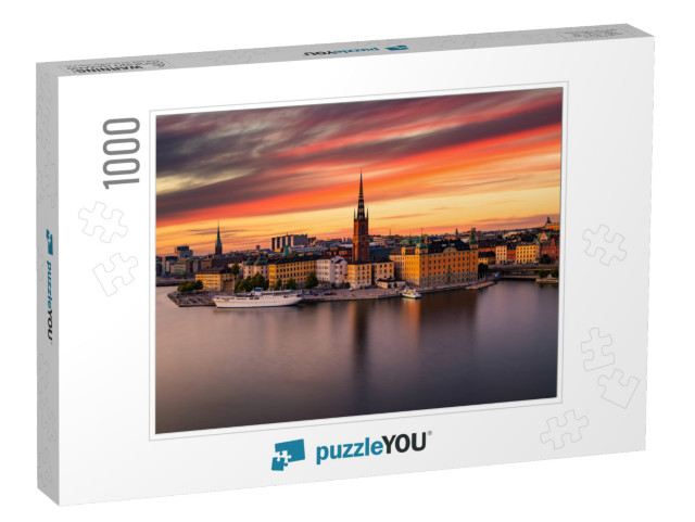 Scenic Panoramic View of Gamla Stan, in the Old Town in S... Jigsaw Puzzle with 1000 pieces