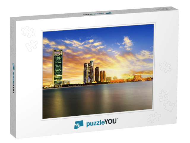 Panorama of Abu Dhabi At Night, Capital of United Arab Em... Jigsaw Puzzle