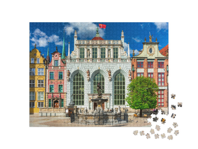 Beautiful Architecture of the Old Town in Gdansk with Art... Jigsaw Puzzle with 1000 pieces