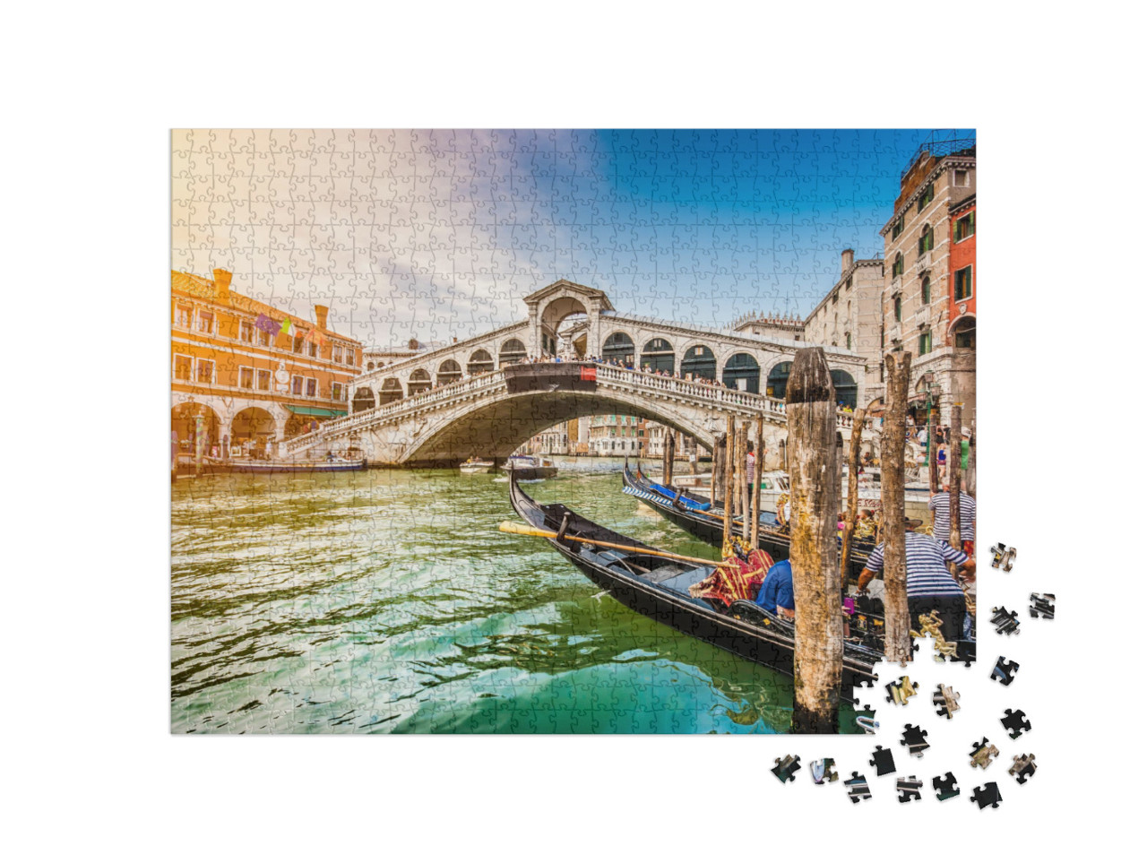 Panoramic View of Famous Canal Grande from Famous Rialto... Jigsaw Puzzle with 1000 pieces