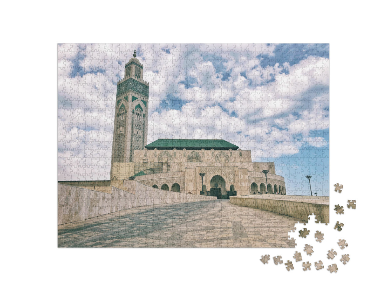 View of the Mosque of Hasan Ii in Casablanca, Morocco... Jigsaw Puzzle with 1000 pieces