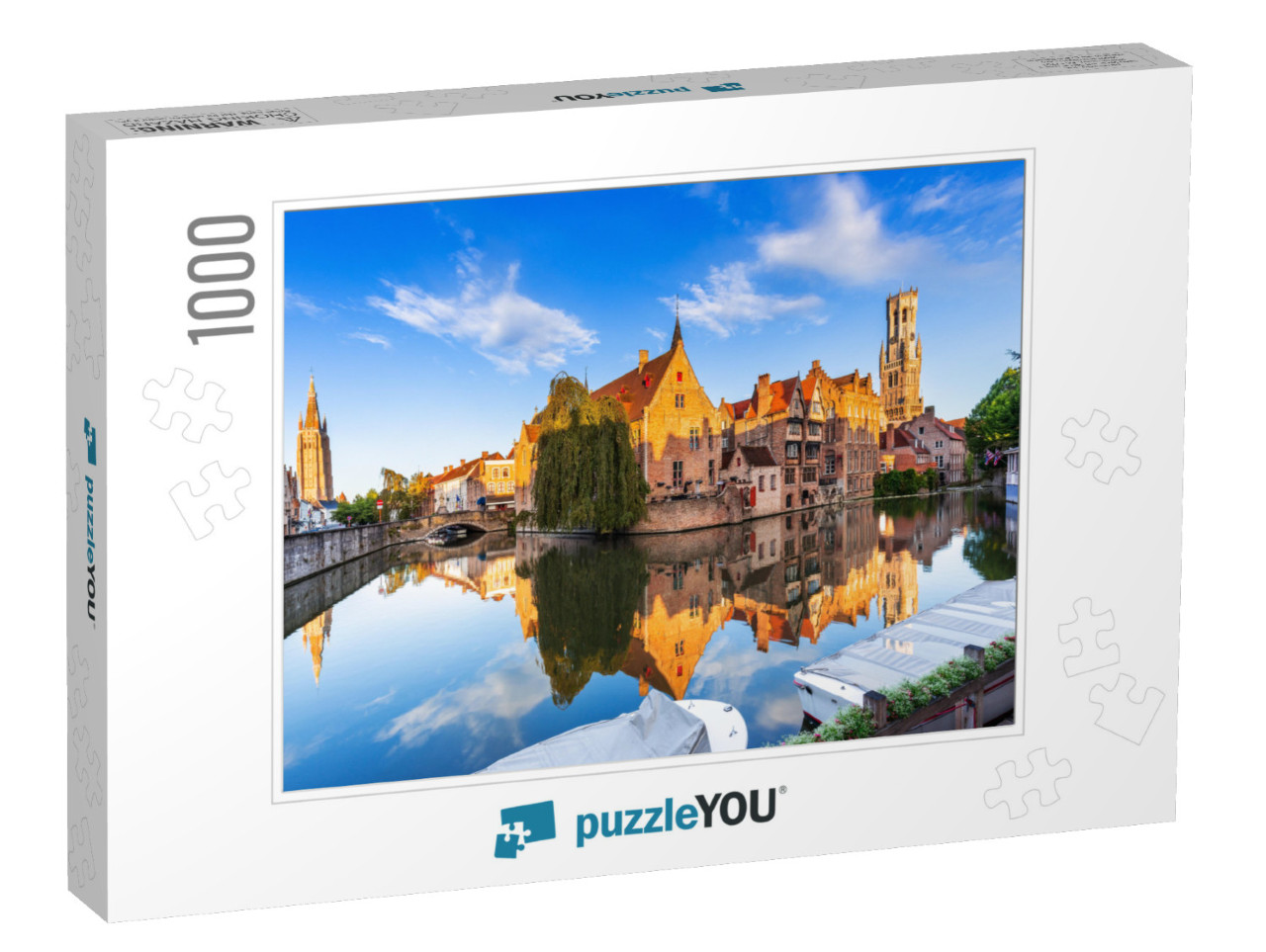 Bruges, Belgium. the Rozenhoedkaai Canal in Bruges with t... Jigsaw Puzzle with 1000 pieces