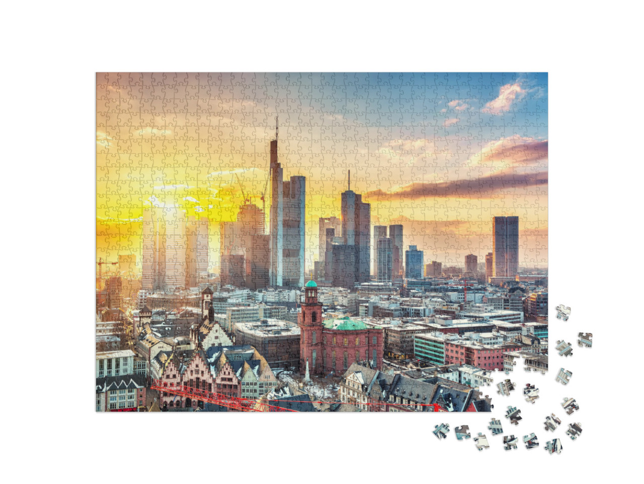 Frankfurt Am Main At Sunset, Germany... Jigsaw Puzzle with 1000 pieces