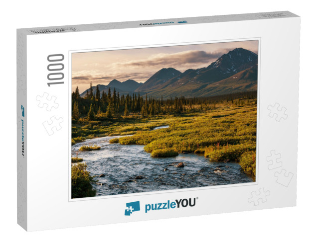 Serenity Lake in Tundra on Alaska... Jigsaw Puzzle with 1000 pieces