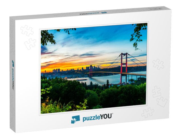 Istanbul, Turkey. Panoramic View of Istanbul Bosphorus on... Jigsaw Puzzle