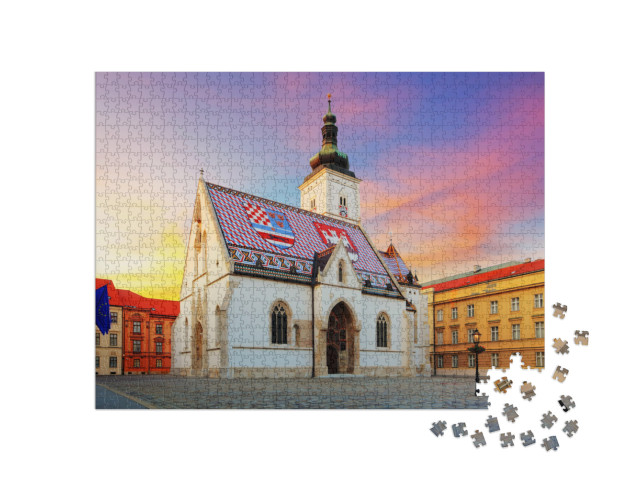 Zagreb Church - St Mark... Jigsaw Puzzle with 1000 pieces