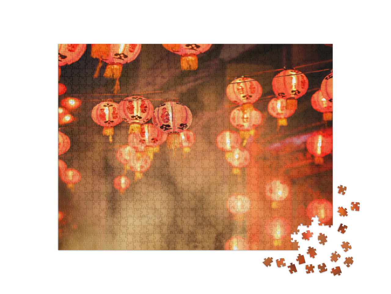 Chinese New Year Lanterns in Chinatown, Firecracker Celeb... Jigsaw Puzzle with 1000 pieces