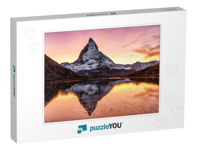 Switzerland, Matterhorn. Epic Sunset View of Matterhorn M... Jigsaw Puzzle